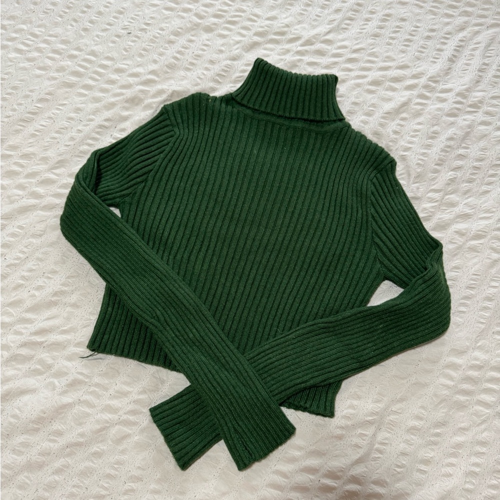 Cropped Knit Turtleneck
